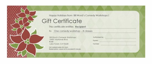 Buy Comedy Workshop Gift Certificate